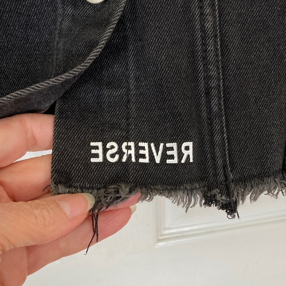 ORGVSM Reverse Design Black Denim Crop Jacket - Picture 5 of 8